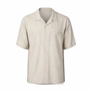 Gochu Mens Linen Button Up Shirt Size XXL Classic Staple Beachy Coastal Lagom